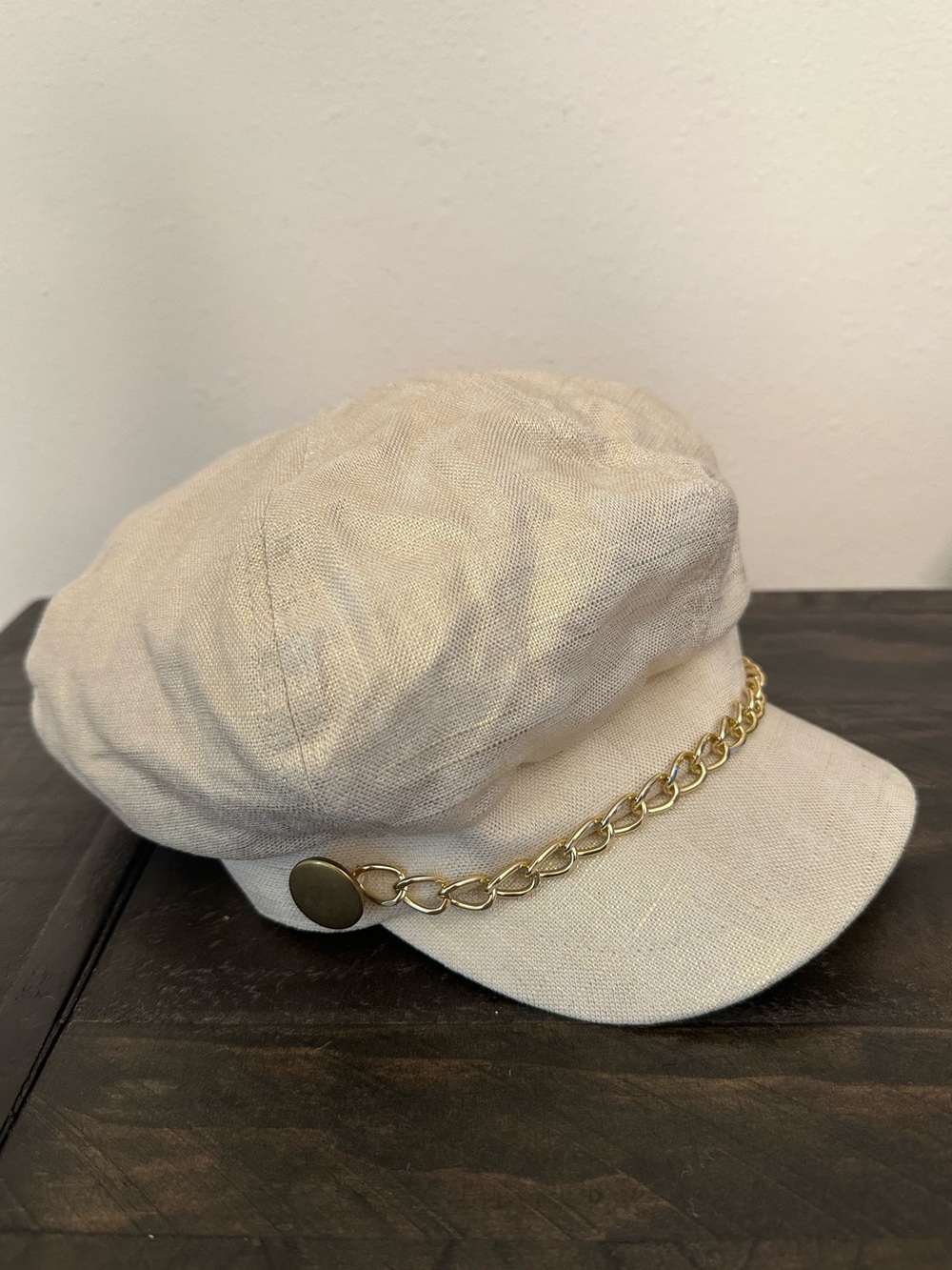 Bebe Metallic Cabbie Newsboy Cap